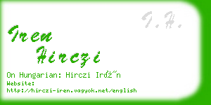 iren hirczi business card